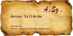 Anton Szilárda névjegykártya